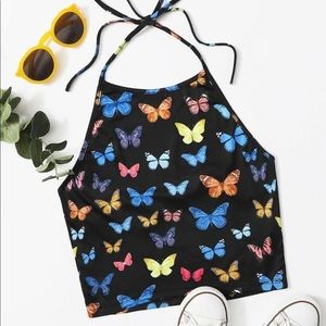 Shein butterfly halter top 🦋